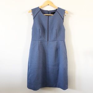 J. Crew Portfolio Textured Sheath Dress 12P Blue